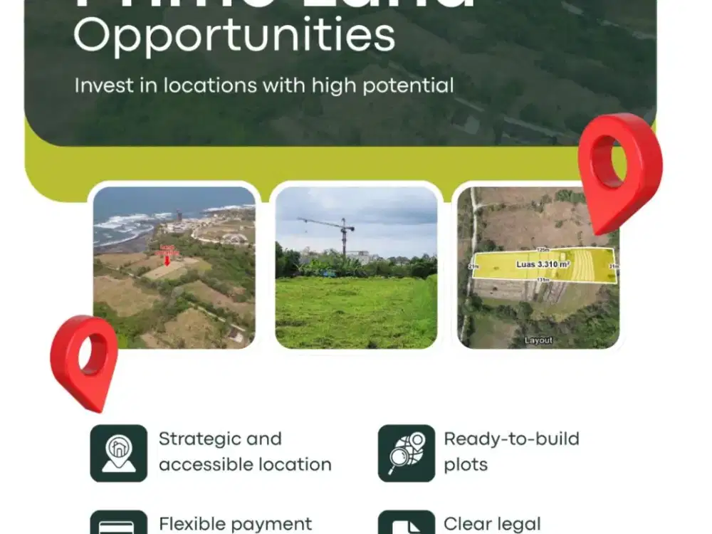 FOR SALE PRIME LAND 33 ARE TOURIST ACCOMMODATION AT NUANU CITY, TABANAN