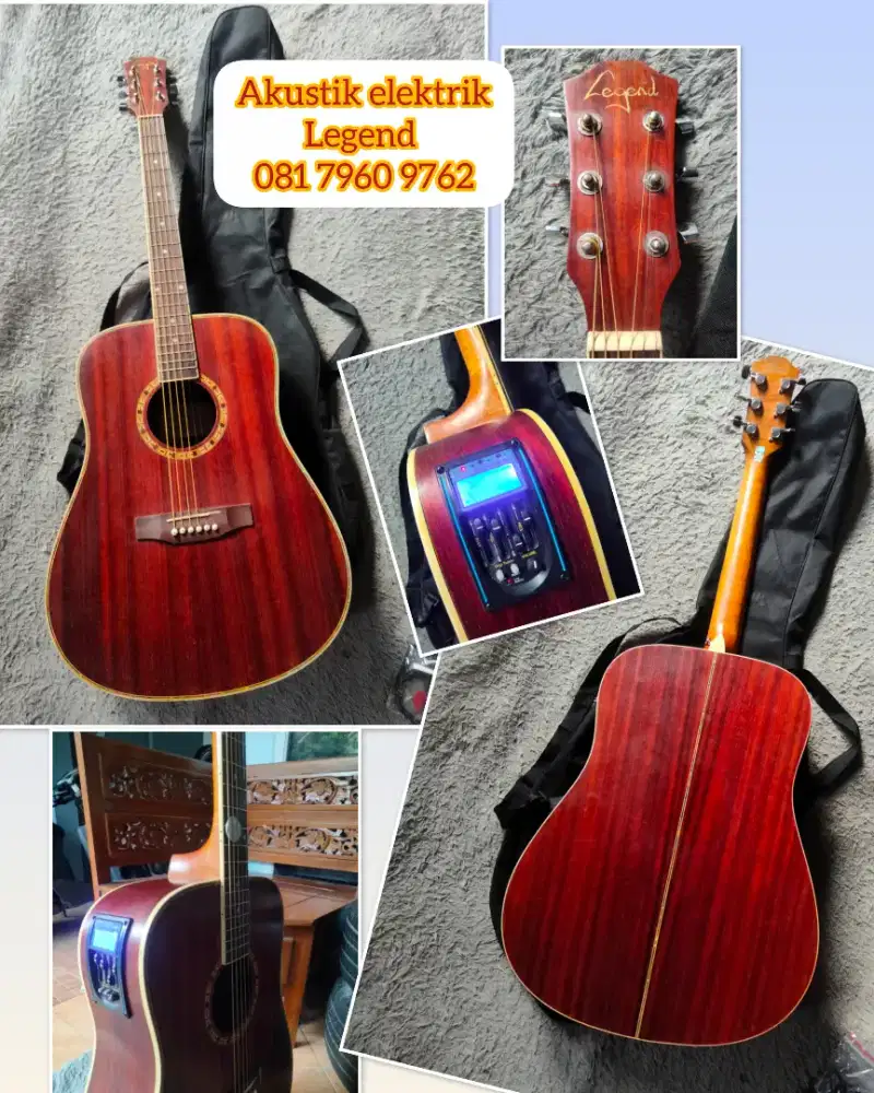 Gitar akustik elektrik merk legend istimewa siap pakai