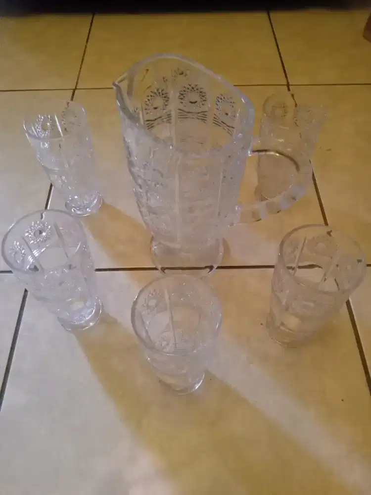 Water jug set kristal bohemia 500 PK besar