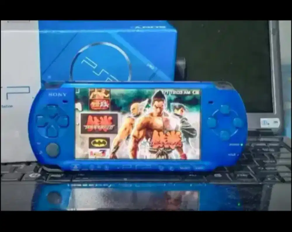 Psp sony 3000 lengkap full 60 games warna biru siap main muluss lancar