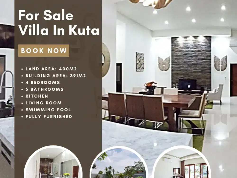 Dijual Villa Tropis Modern Bertingkat Dekat Pantai Balangan kuta