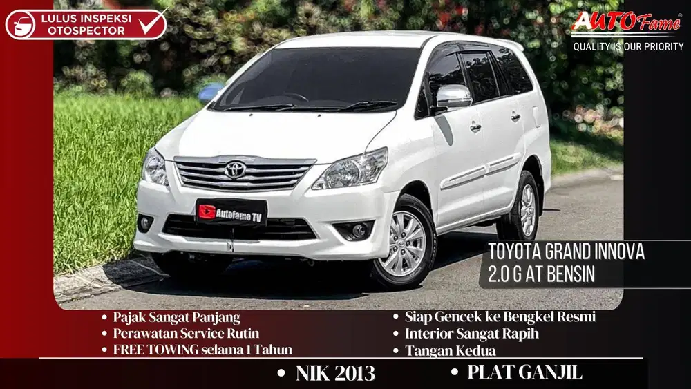 Toyota Grand Innova 2.0 G AT Bensin 2013 White On Beige