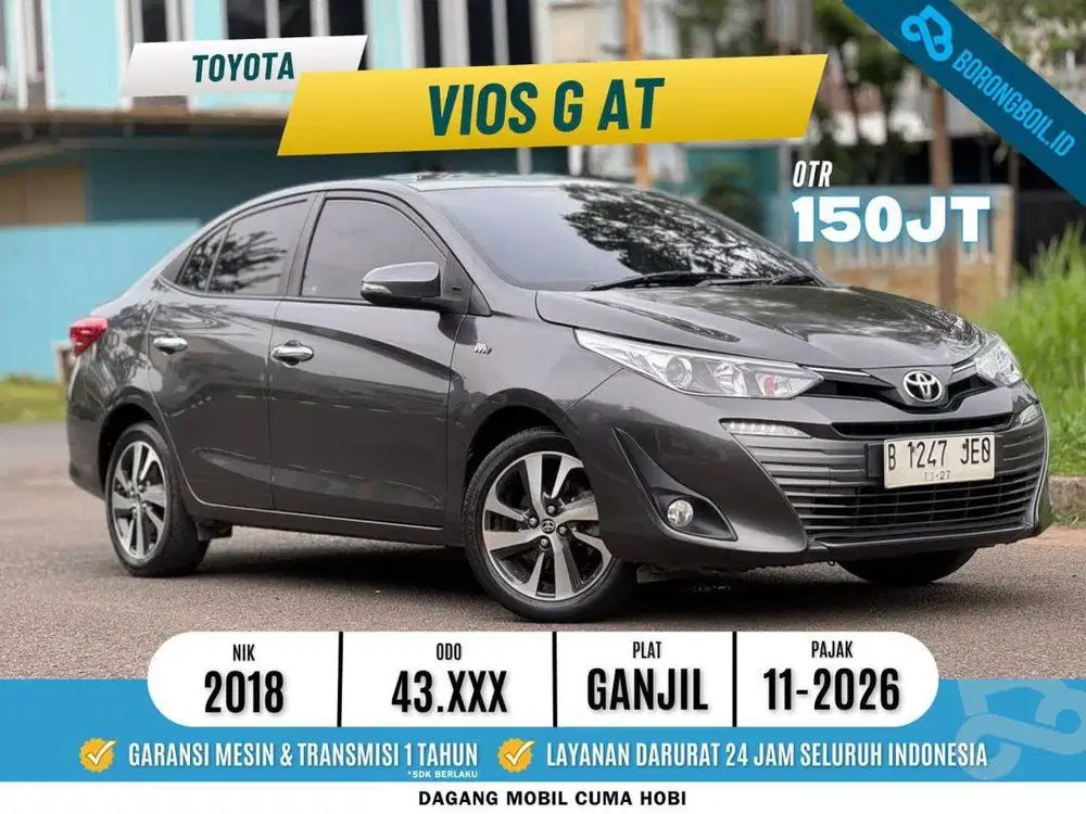 DP 5JT!!VIOS 1.5 G CVT 2018 HITAM FAVORIT