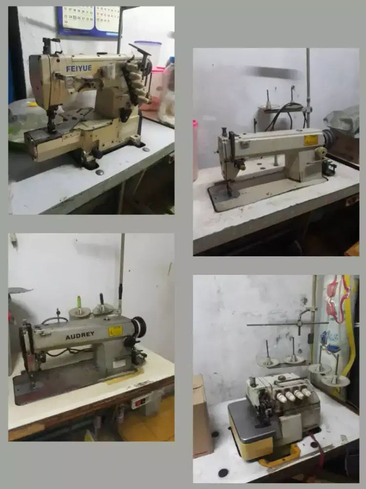 Mesin jahit,obras,overdeck,kam 2nd utamakan borongan,fullset meja dll