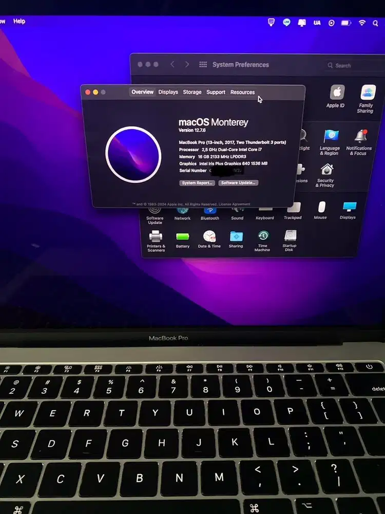 Jual Cepat Macbook Pro 2017 i7 16/1.000/1Tb