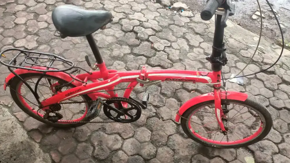Sepeda lipat Evergreen uk20 rem pakem ban tebal semua