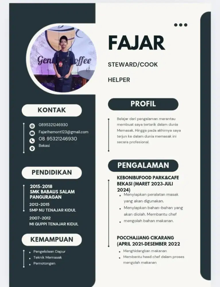 Cari kerja pengalaman cook helper