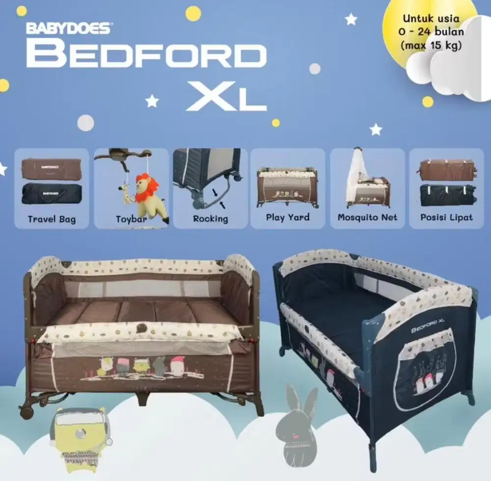 Preloved ranjang bayi merk babydoes bedford xl