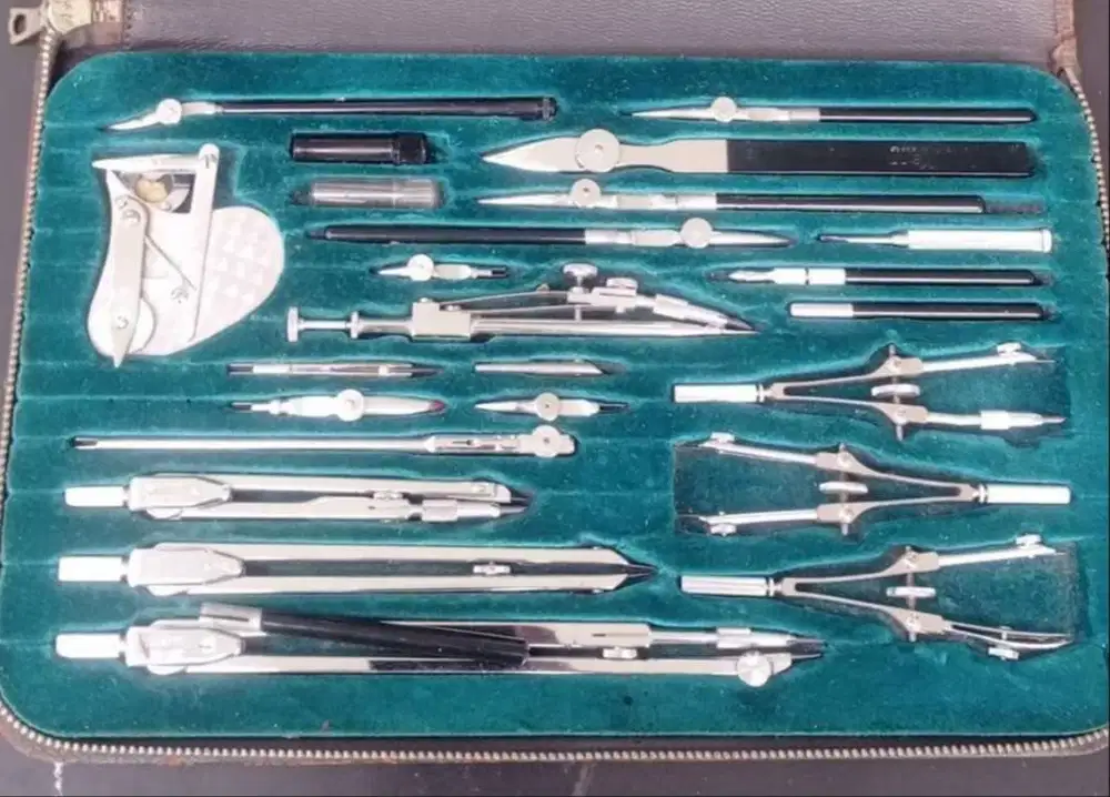 Jangka Drafting set Vintage Alat ukur Kern SWISS