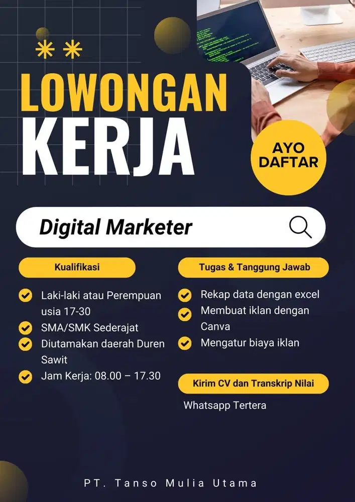 Lowongan kerjaan digital marketer