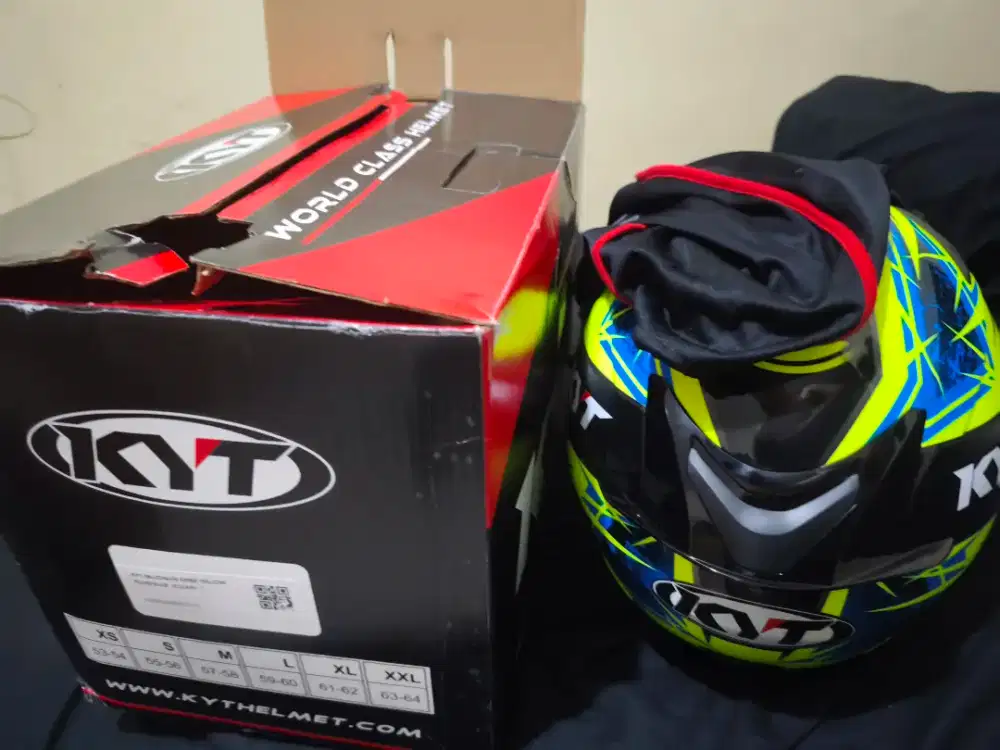 HELM KYT FALCON FR SPIKE - YELLOW FLUO/BLUE