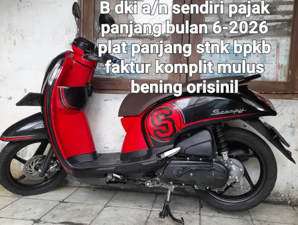 Honda scoopy F1 2014 cw asli hitam merah B dki pajak panjang