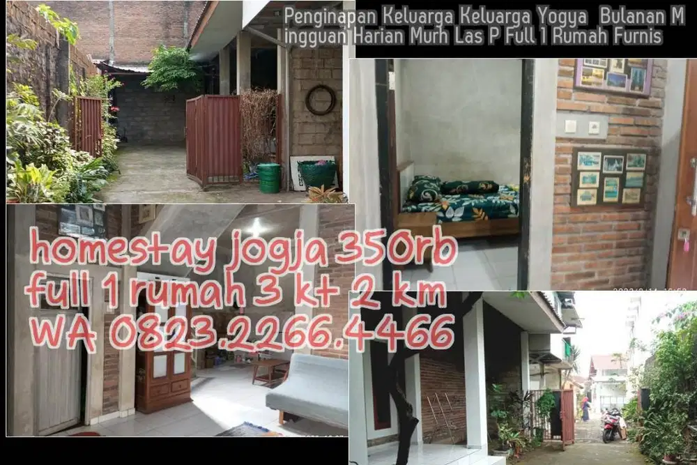 Penginapan Keluarga Keluarga Yogya  Bulanan Mingguan Harian Murh Las P