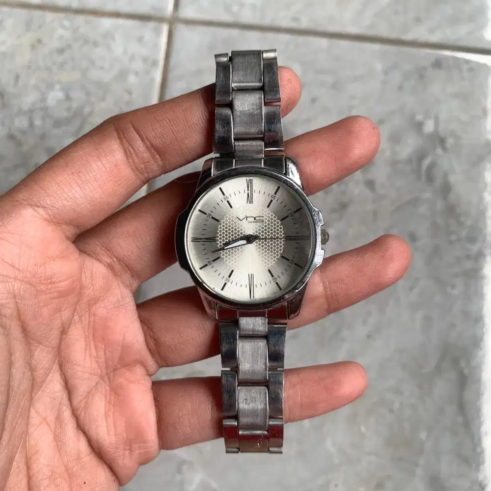 JAM TANGAN VNC ORIGINAL STAINLESS STEEL RANTAI SILVER WANITA COWOK