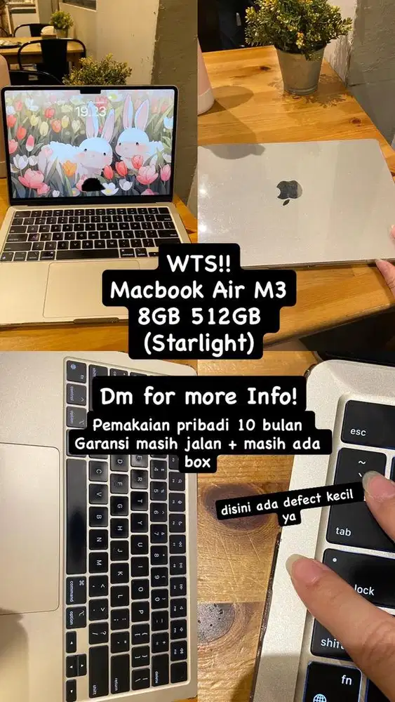 MACBOOK AIR M3 STARLIGHT 8GB 512GB (FREE DONGLE UGREEN)