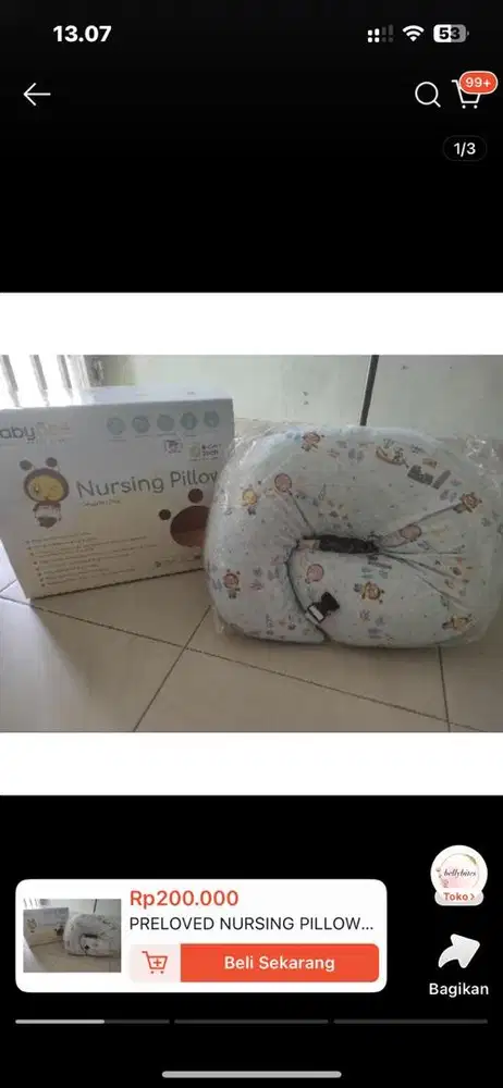 Preloved nursing pillow baby bee