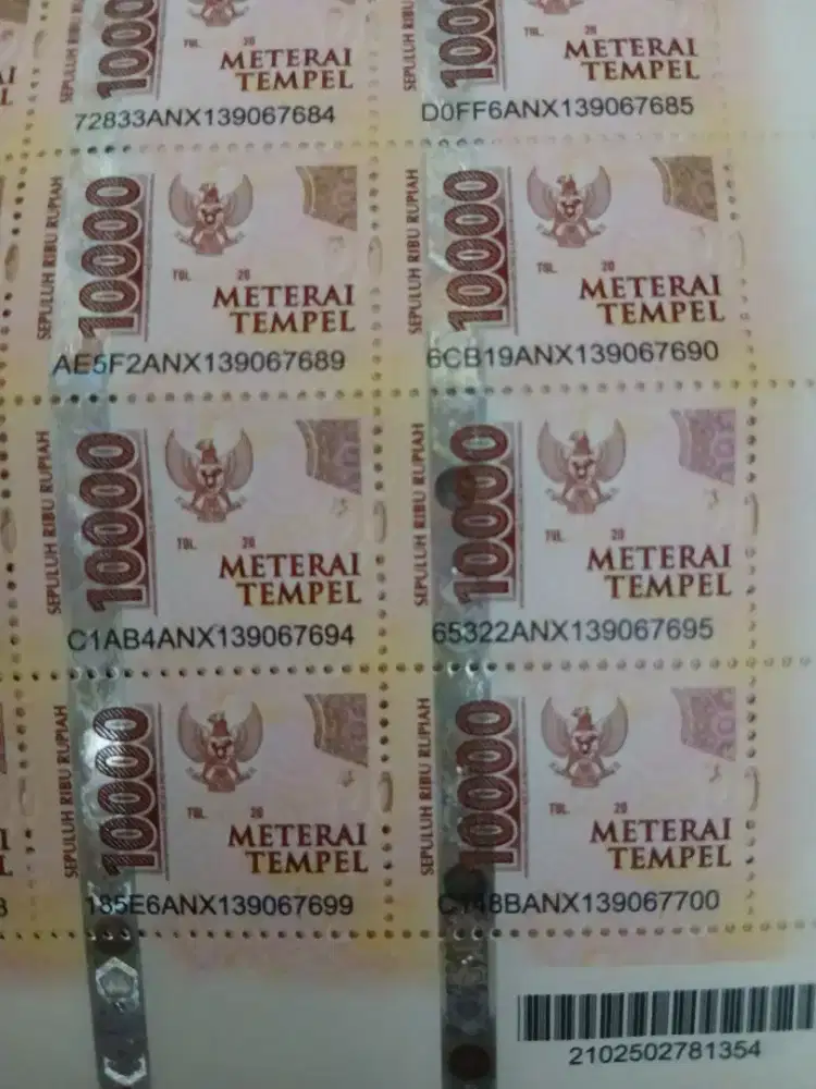 Materai 10000 yg asli kantor pos