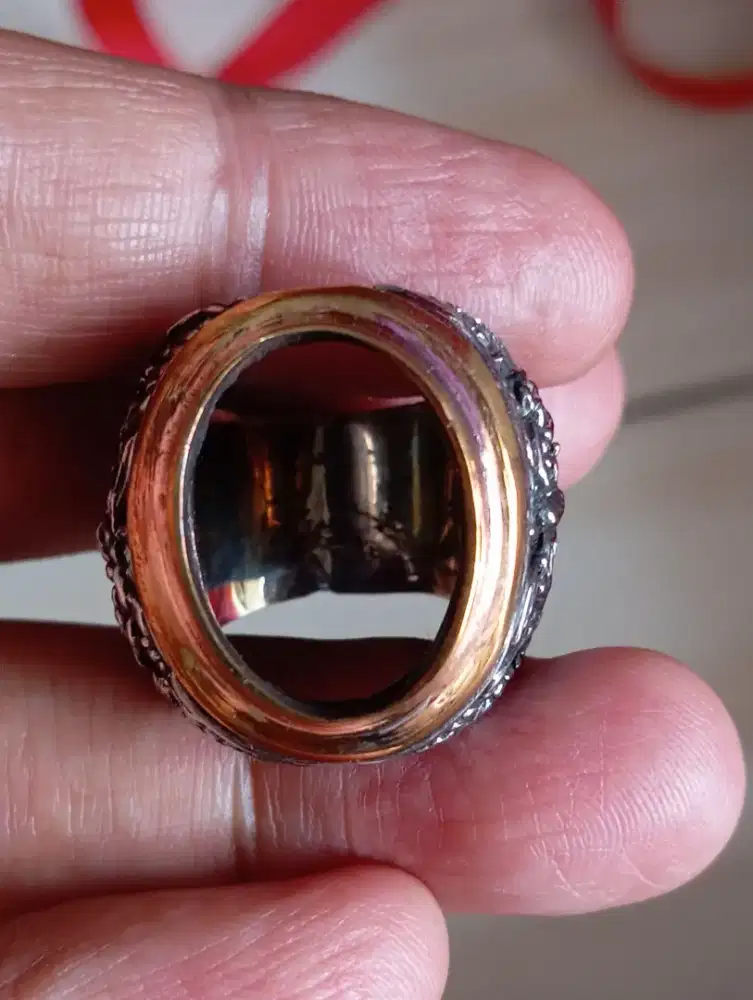 Ring Cincin Koin Ukir Handmade Mewah