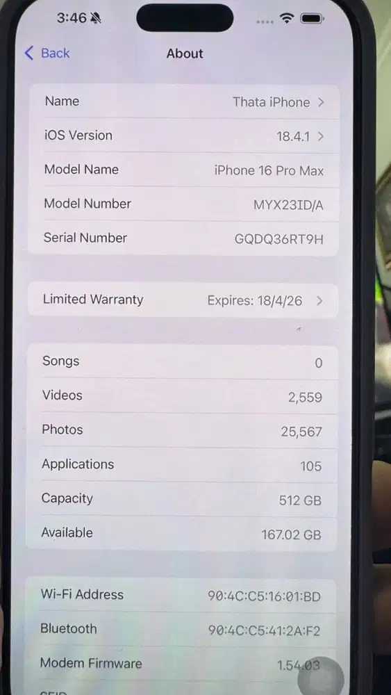 Iphone 16 Promax 512