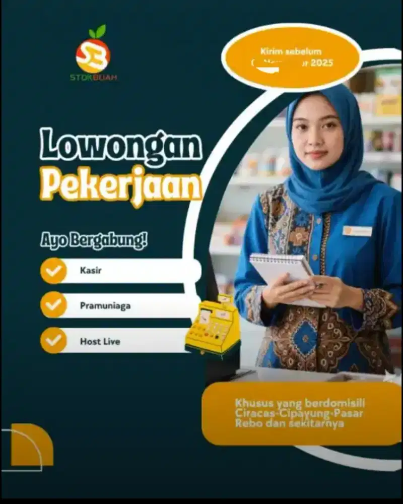 Dibutuhkan segera kasir-admin- dan stand jus