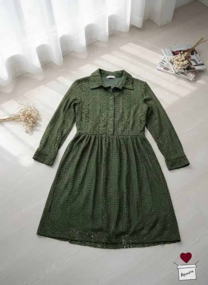 Mididress Hijau Army