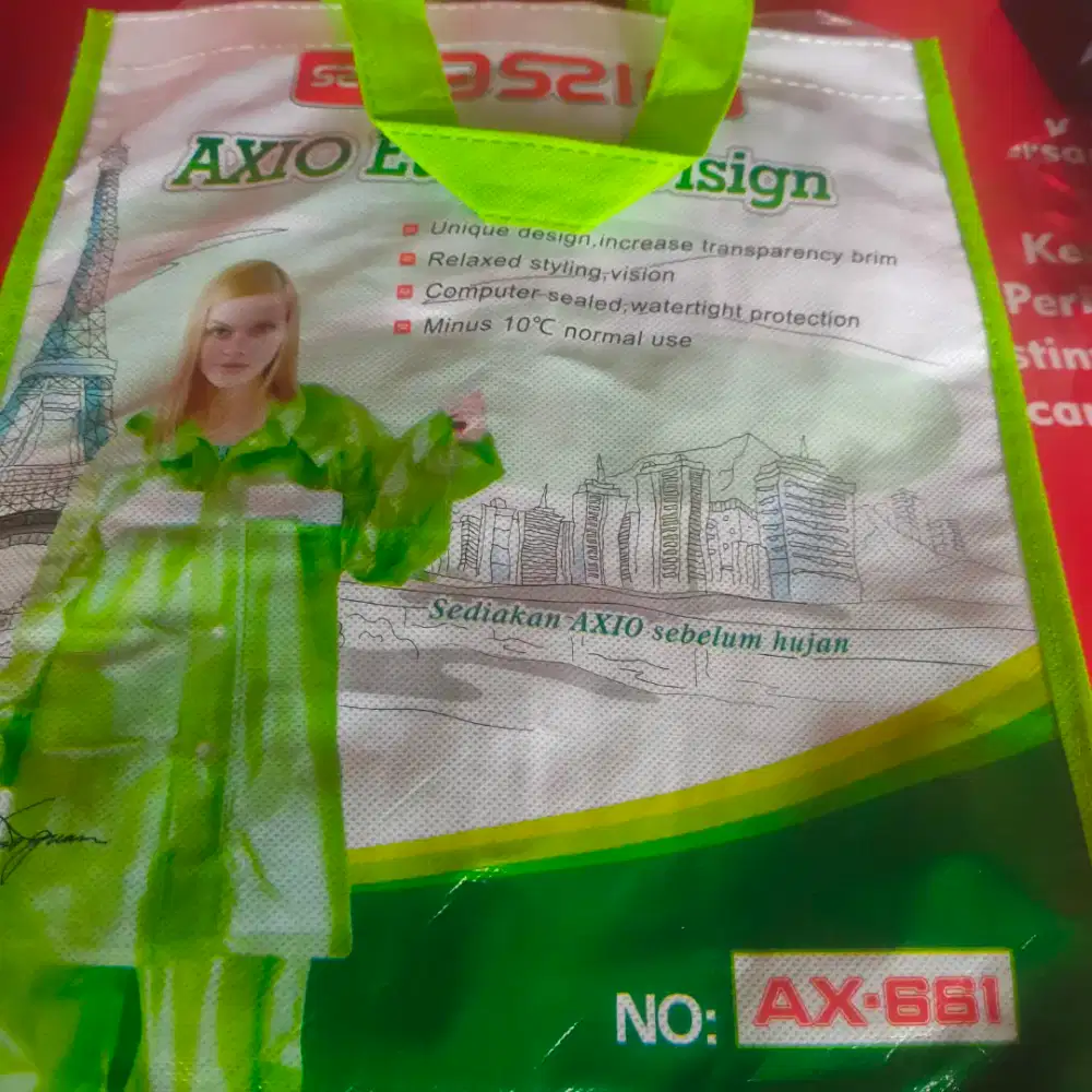 Jas hujan axio Europe disign Size L Bahan karet