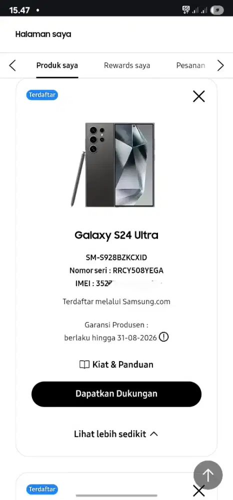 Samsung Galaxy S24 Ultra 12/256GB resmi SEIN