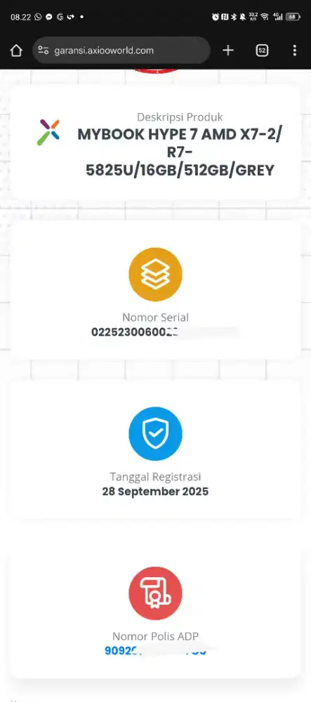 Laptop Axioo Hype 7 AMD Ryzen 5825