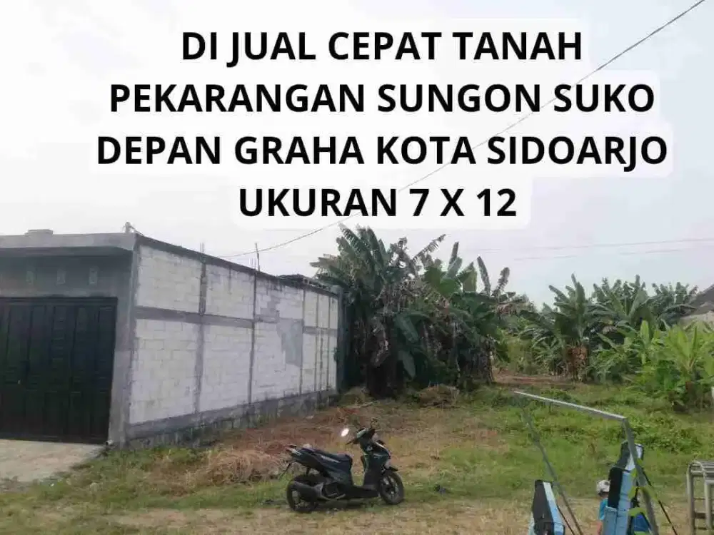Tanah pekarangan siap bangun depan Graha kota Sidoarjo kota SHM split tinggal balik nama