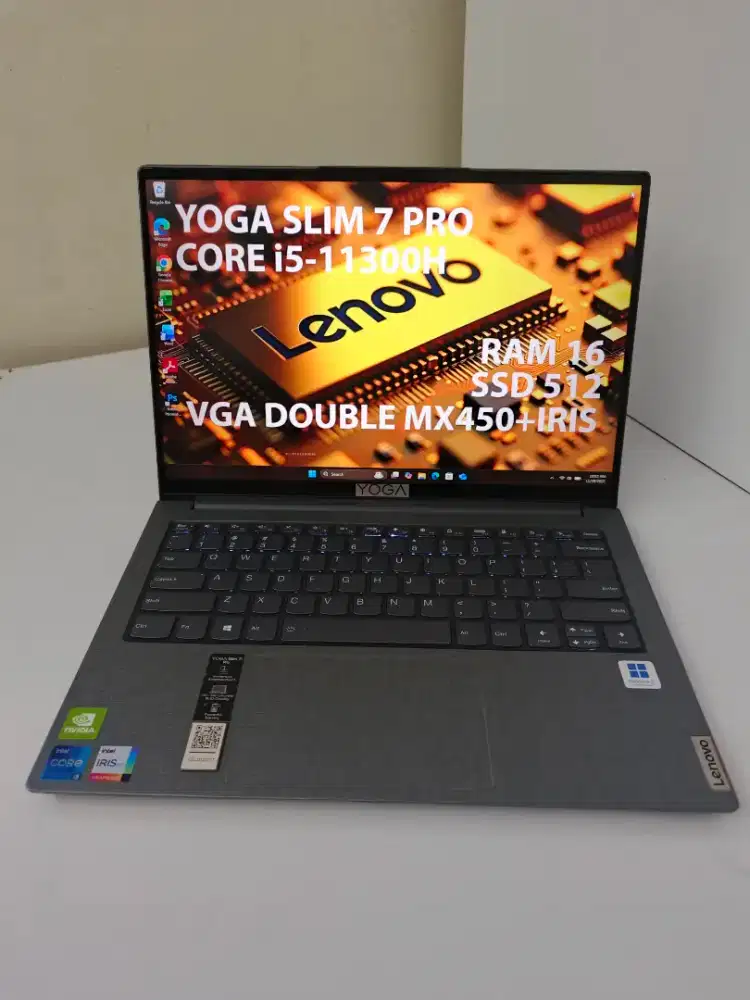 JUAL CEPAT! Yoga Slim 7 Pro i5 H-series + MX450 — Laptop Tipis Kencang