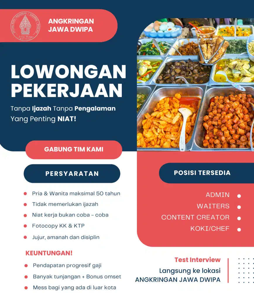 Loker Tanpa Ijazah dan Pengalaman