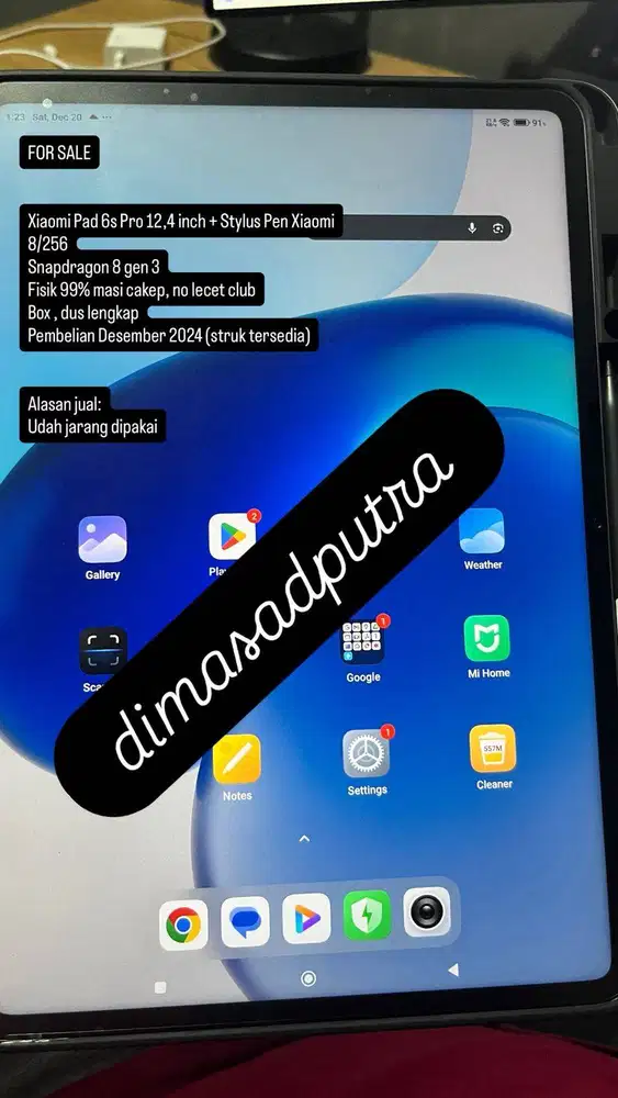[DIJUAL] Xiaomi Pad 6s Pro + Stylus Pen (8/256 version)