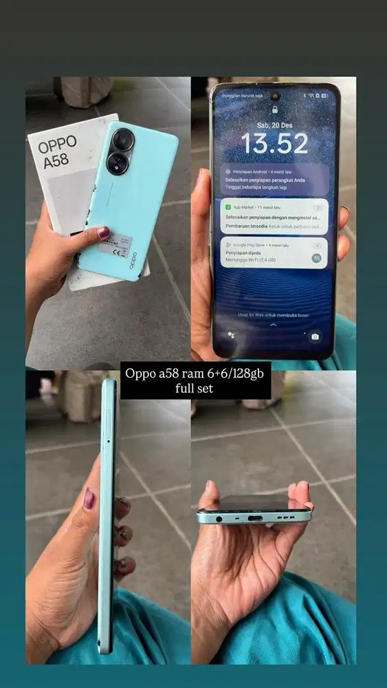 Oppo a58 ram 6+6/128gb full set