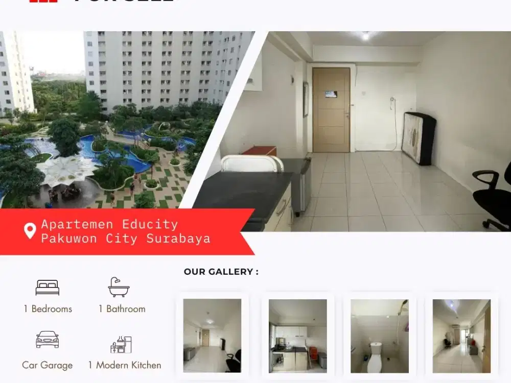 Dijual Apartemen Surabaya Educity Tower Stanford 1BR Murah