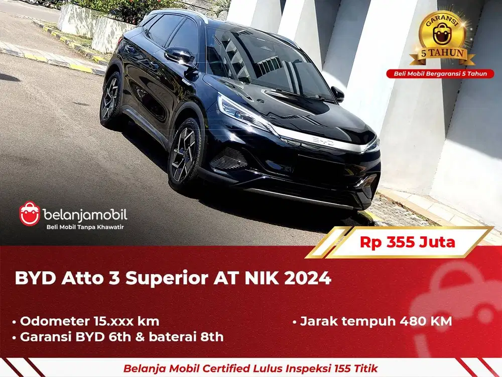 [ GARANSI 5TH ] BYD Atto 3 Superior AT 2024/2025