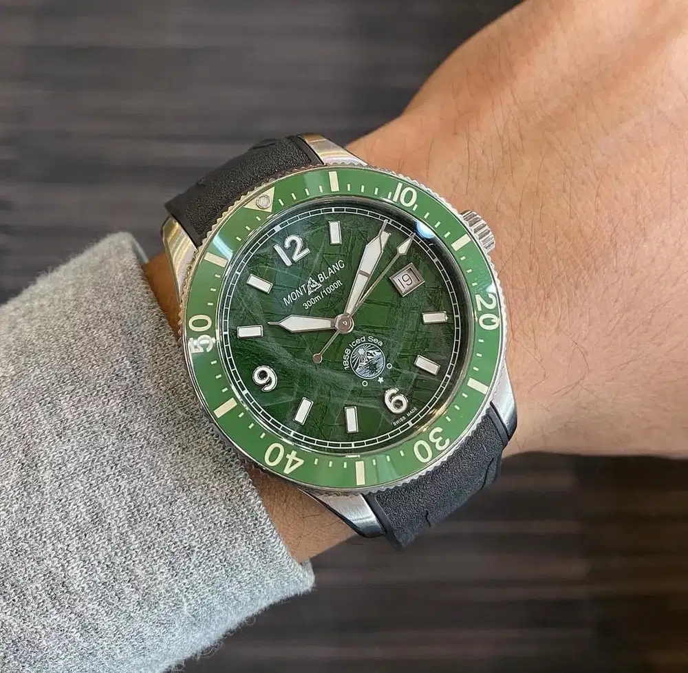 Montblanc 1858 Iced Sea Green Dial Ceramic Bazel Automatic 41mm