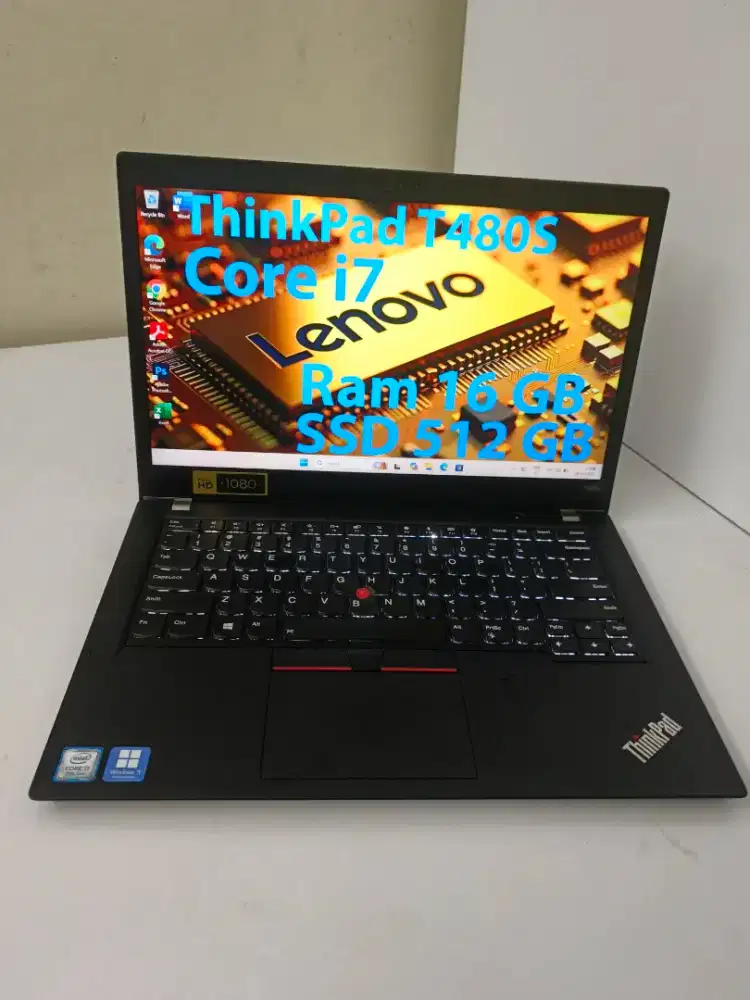 Lenovo ThinkPad T480s i7-8650U 16GB RAM 512GB SSD FHD Win11 Pro Office