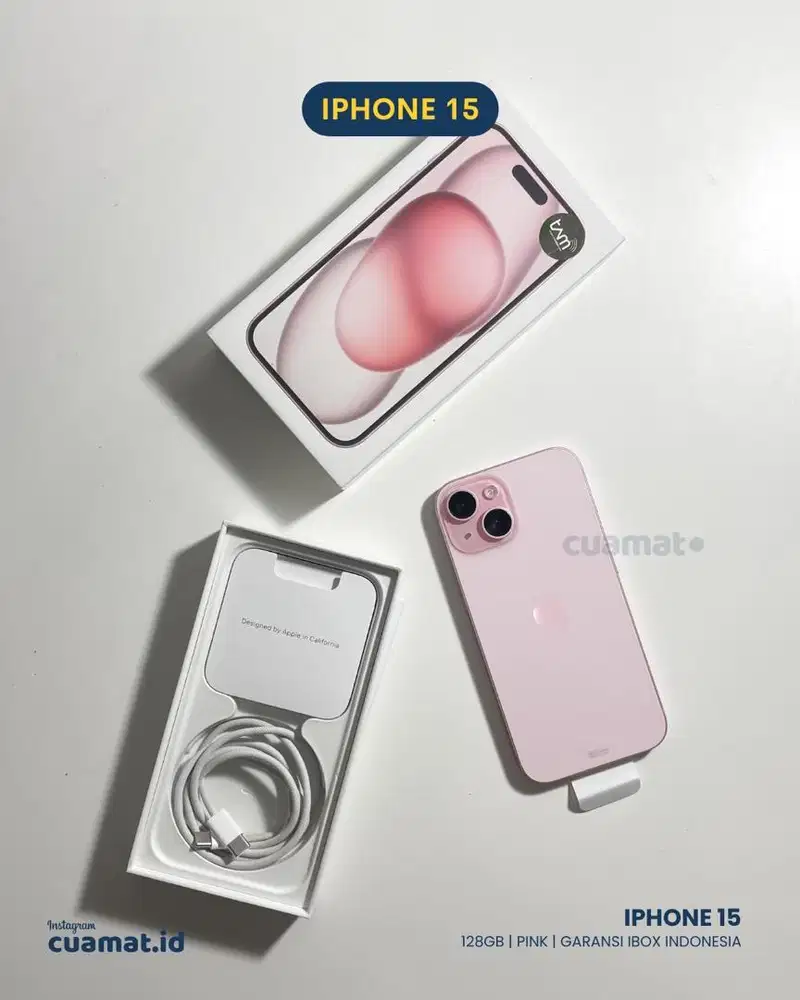iPhone 15 128GB Pink Garansi iBox Indonesia