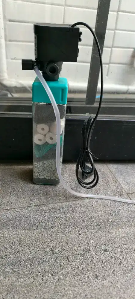 filter akuarium modif + mesin pompa