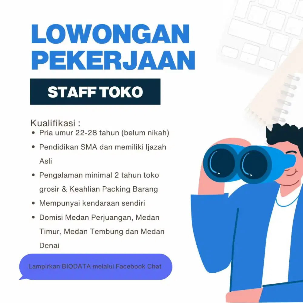 Di cari Staff toko