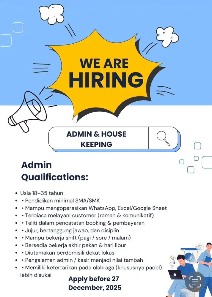 Admin & Cleaning Service PADEL