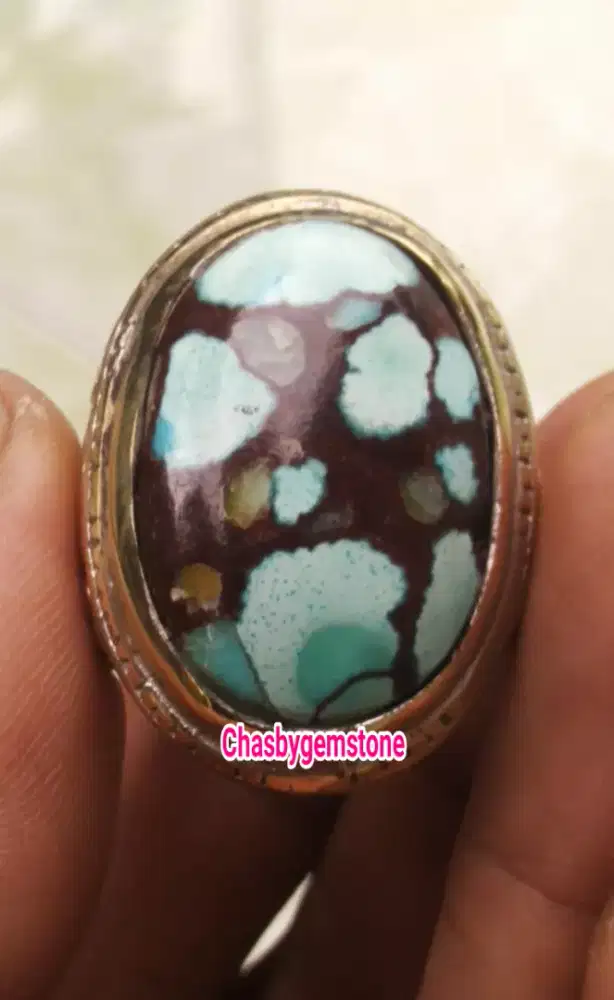 Batu Pirus Persia Multycolour-Batu Pirus Tibet serat kura multycolour