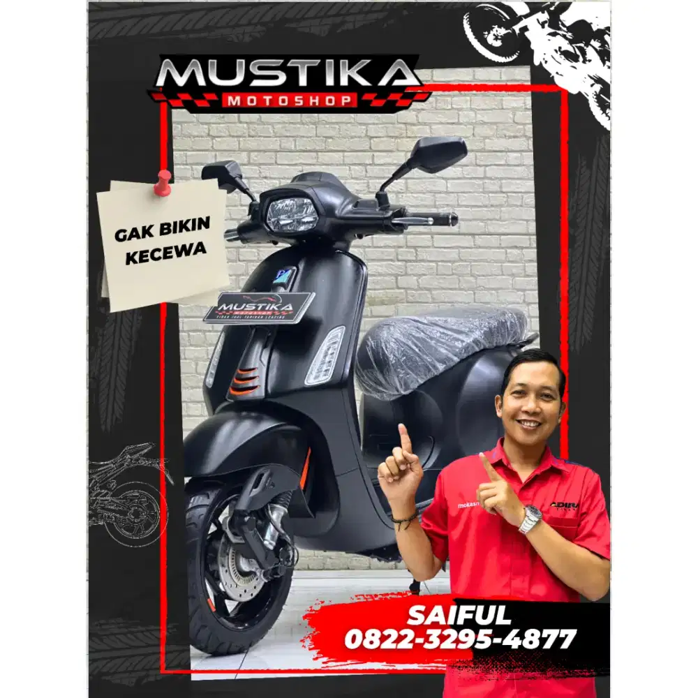 Odo 2rb Istimewa!!New Vespa Sprint S Black 2025 Plat Jatim-Mustika