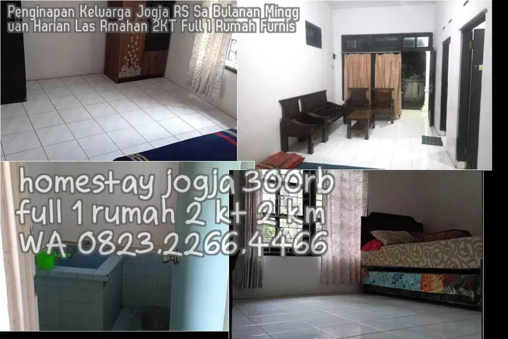 Penginapan Keluarga Jogja RS Sa Bulanan Mingguan Harian Las Rmahan 2KT