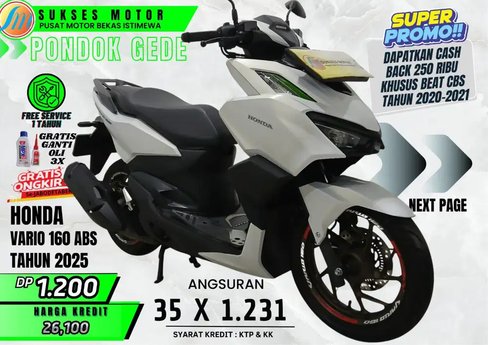DP PROMO VARIO 160 ABS TH 2025 ANGS RINGAN PROSES KREDIT MUDAH CEPAT