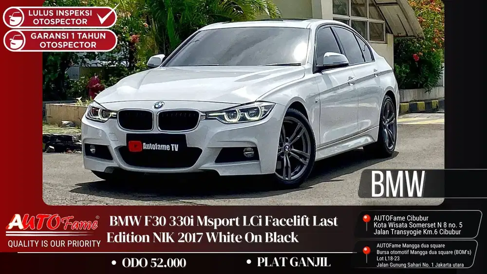 BMW F30 330i Msport LCi Facelift Last Edition NIK 2017