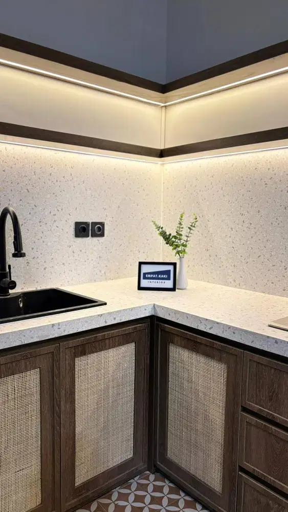 Kitchen set kombinasi rotan sidoarjo surabaya