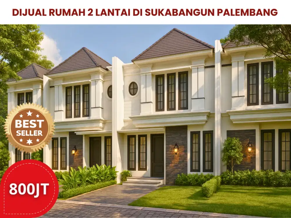 Dijual Rumah Type 63, 2 Lantai di Sukabangun – Tengah Kota Palembang