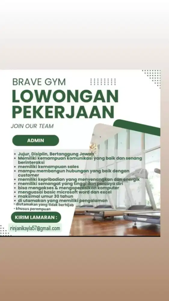 Dibutuhkan ADMIN & resepsionis