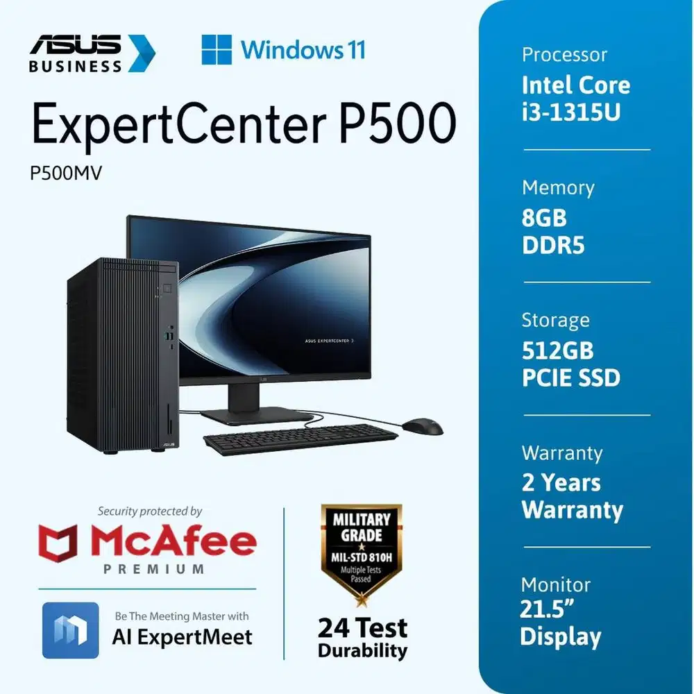 ASUS ExpertCenter P500 [P500MV-3850181WS] 15L Intel Core i3-1315U 8GB